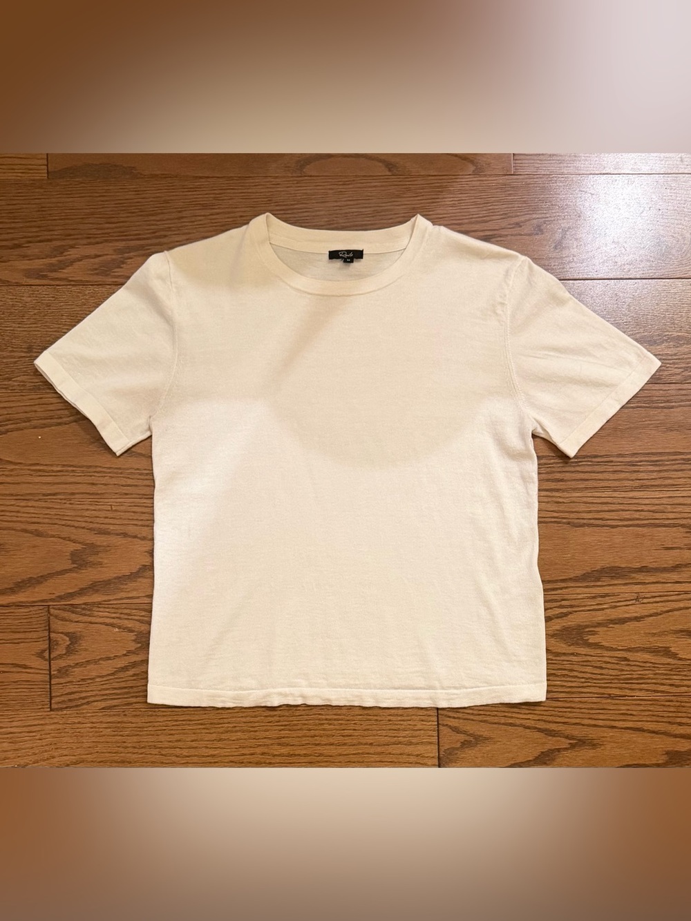 Rails Off White Short Sleeve Cotton/Cashmere Crew Tee